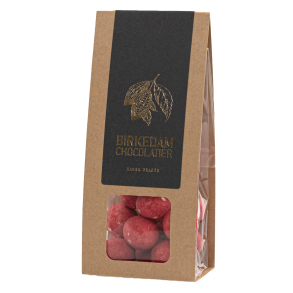 Birkedam Drag�e, Lakridskugle/hvidchokolade/hindb�rpulver