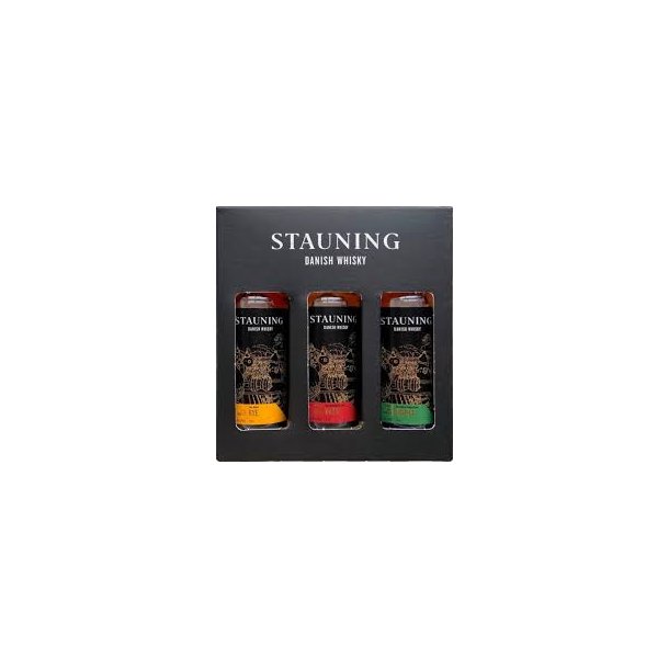 Stauning gaveske -kaos,rye og smoke 3x5cl